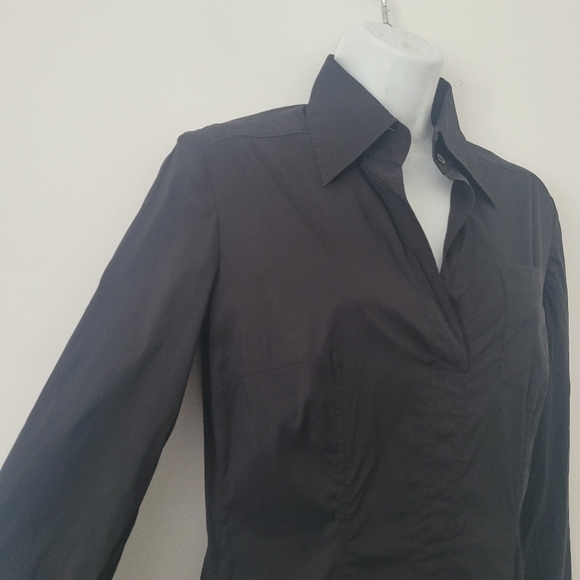 Boss by Hugo Boss Amity 3/4 Sleeve Midi Shirt Dress in black Size 8 - Picture 7 of 17